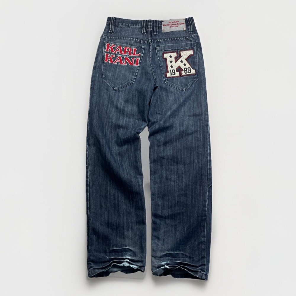 Vintage Karl Kani Jeans Patchwork Denim Baggy Hip Hop USA Men’s Read*